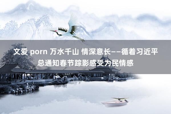 文爱 porn 万水千山 情深意长——循着习近平总通知春节踪影感受为民情感