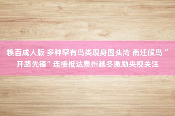 糗百成人版 多种罕有鸟类现身围头湾 南迁候鸟“开路先锋”连接抵达泉州越冬激励央视关注