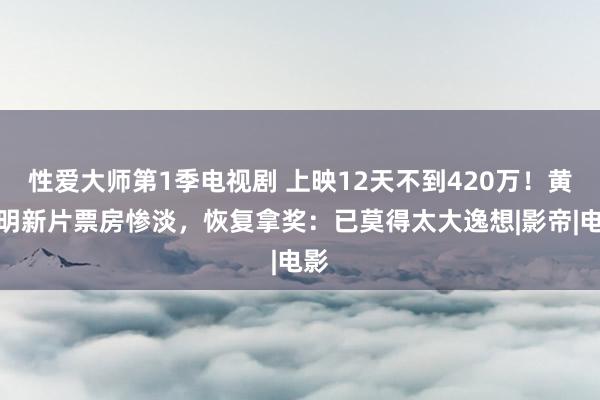 性爱大师第1季电视剧 上映12天不到420万！黄晓明新片票房惨淡，恢复拿奖：已莫得太大逸想|影帝|电影