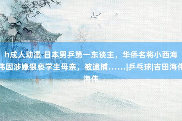 h成人动漫 日本男乒第一东谈主，华侨名将小西海伟因涉嫌猥亵学生母亲，被逮捕……|乒乓球|吉田海伟