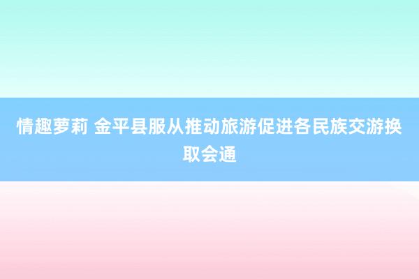 情趣萝莉 金平县服从推动旅游促进各民族交游换取会通