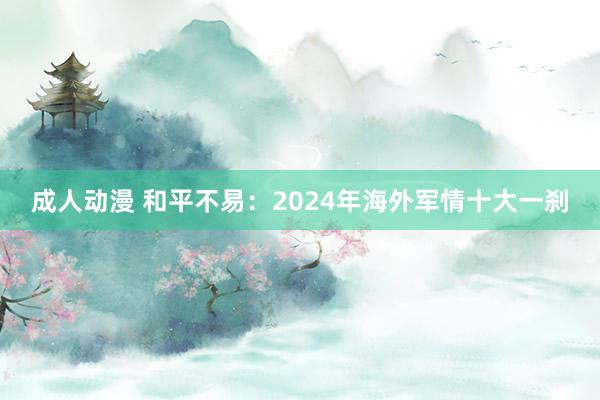 成人动漫 和平不易：2024年海外军情十大一刹